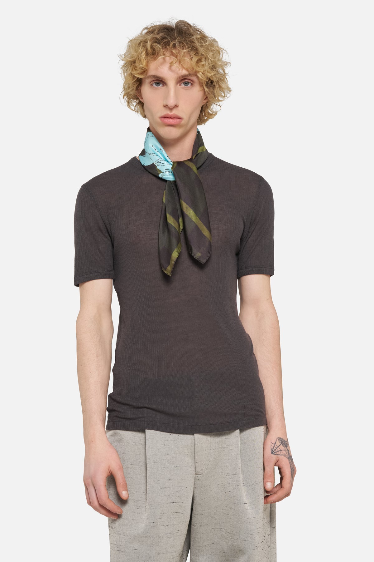 SILK SCARF TARTAN LAMB
