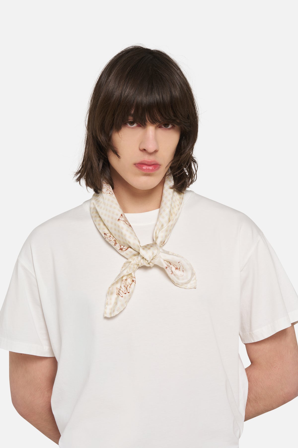 SILK SCARF VICHY LAMB