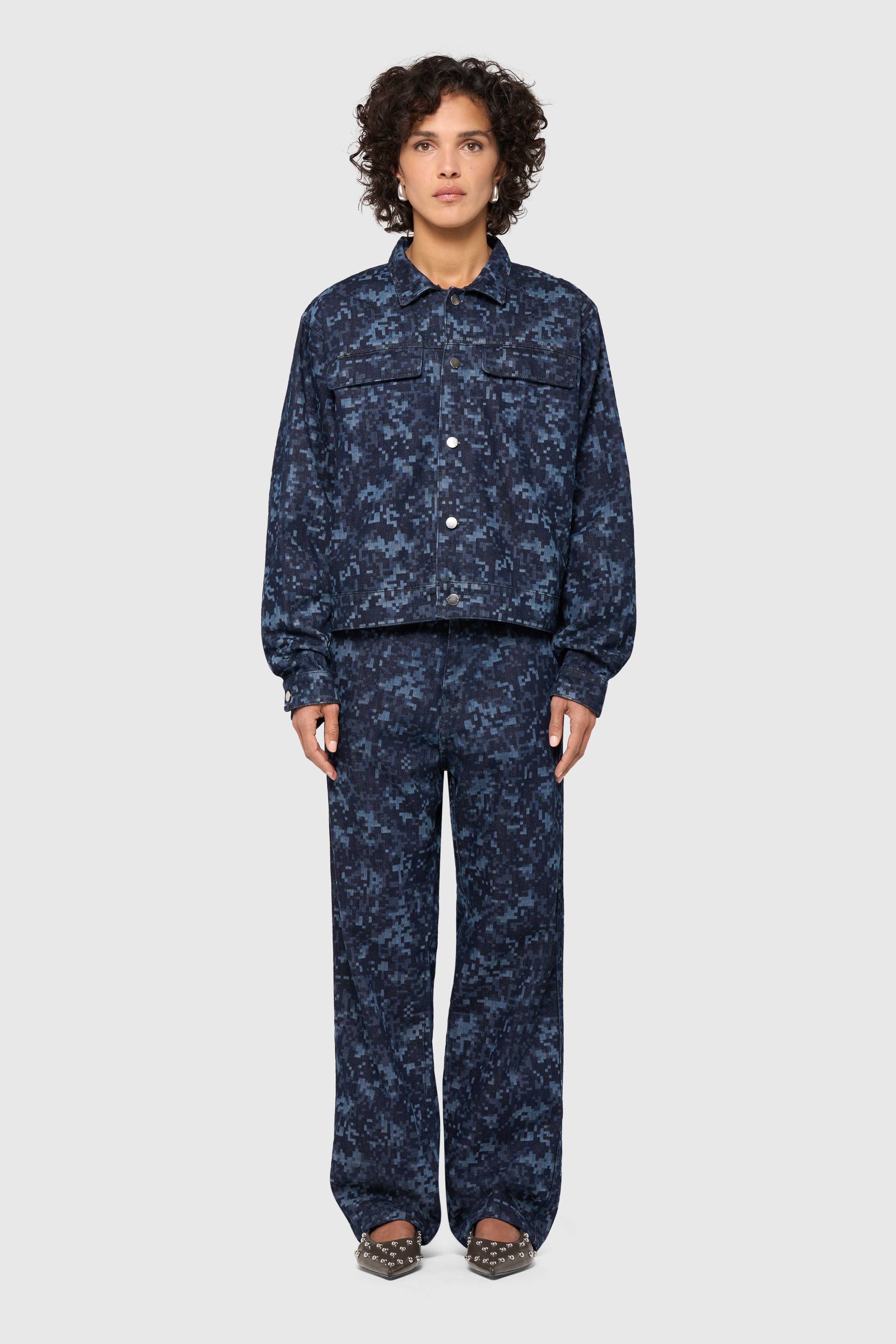 Night camo denim jacket