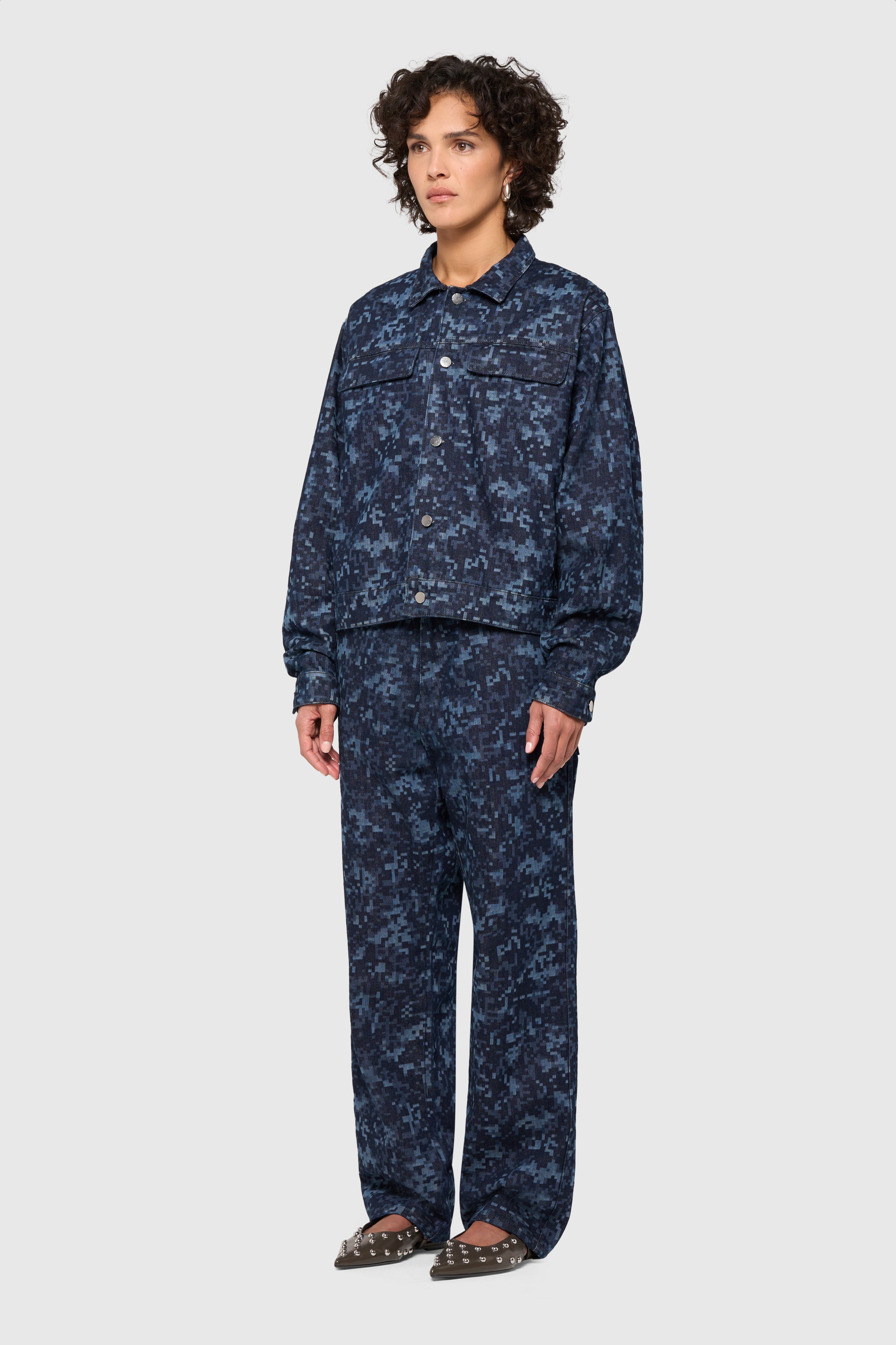 Night camo denim jacket