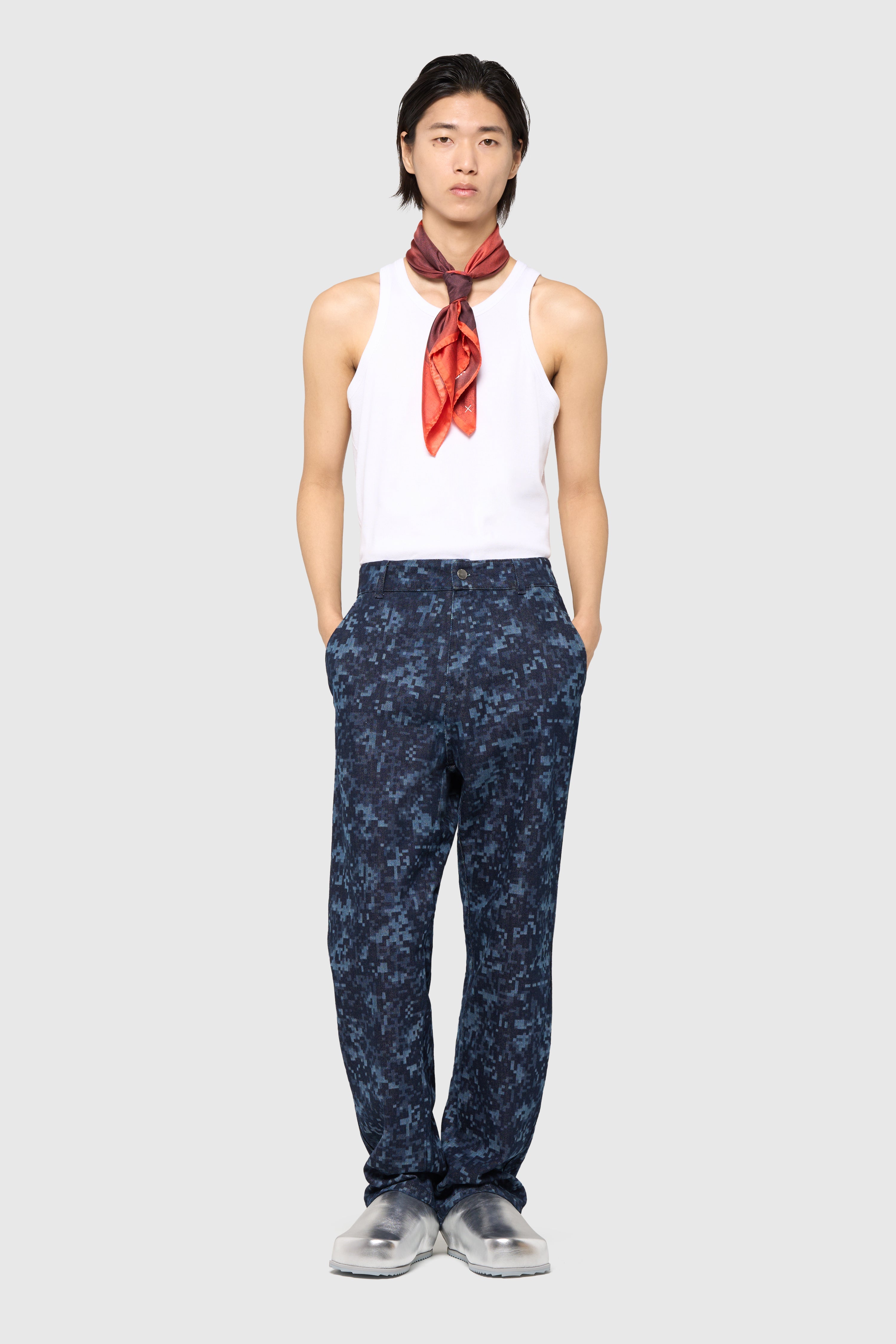 Night camo denim pants