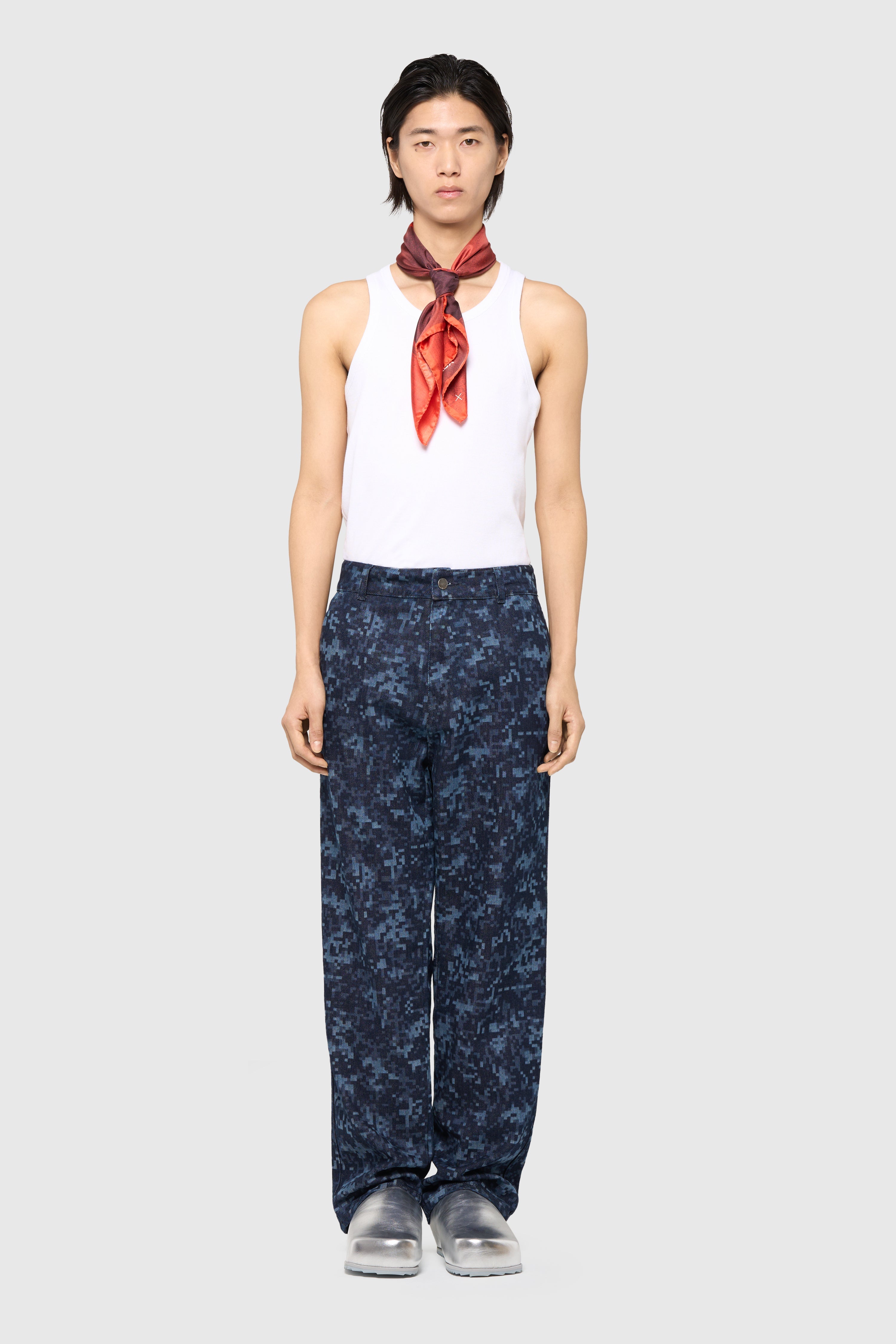 Night camo denim pants