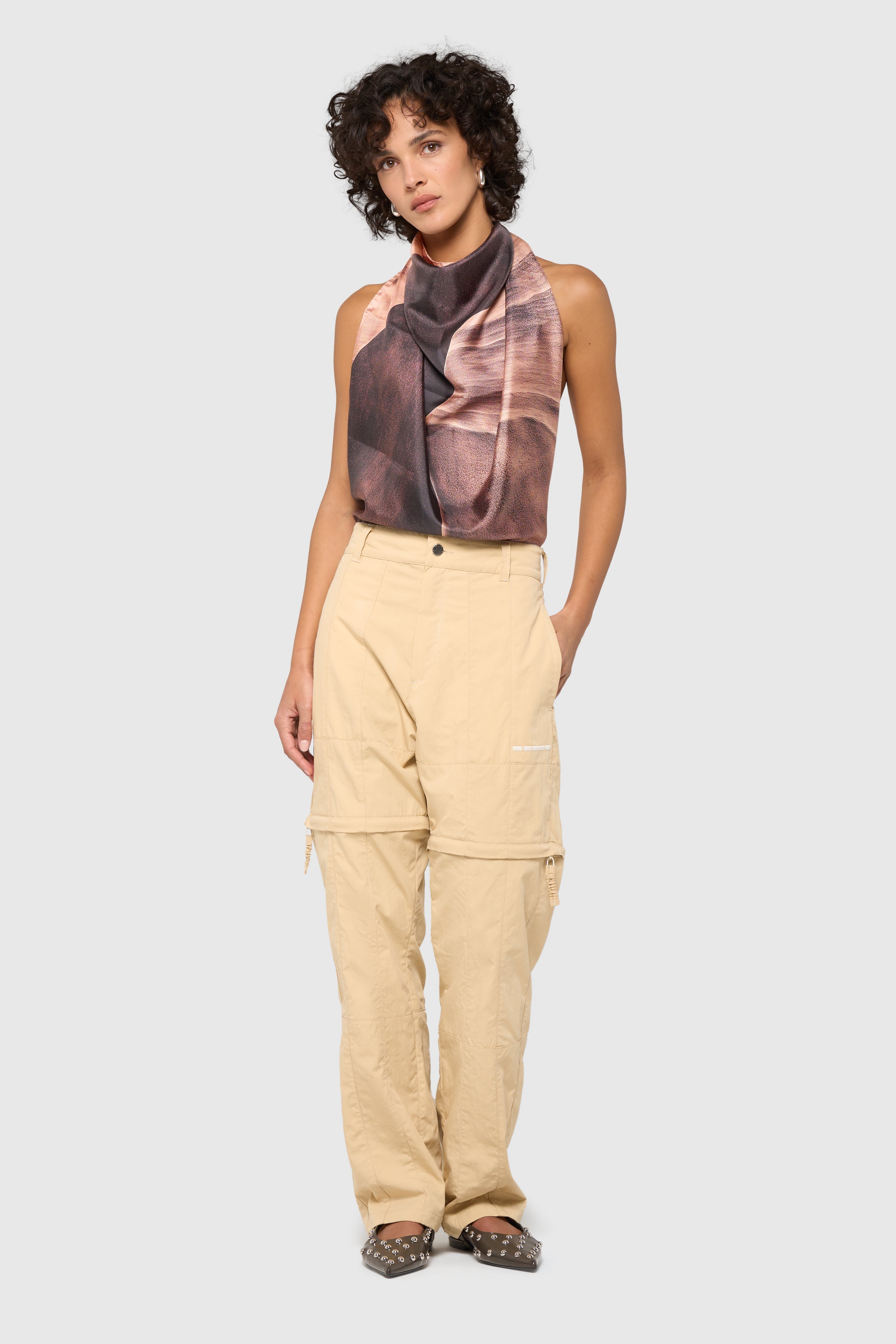 Patchwork pants-short