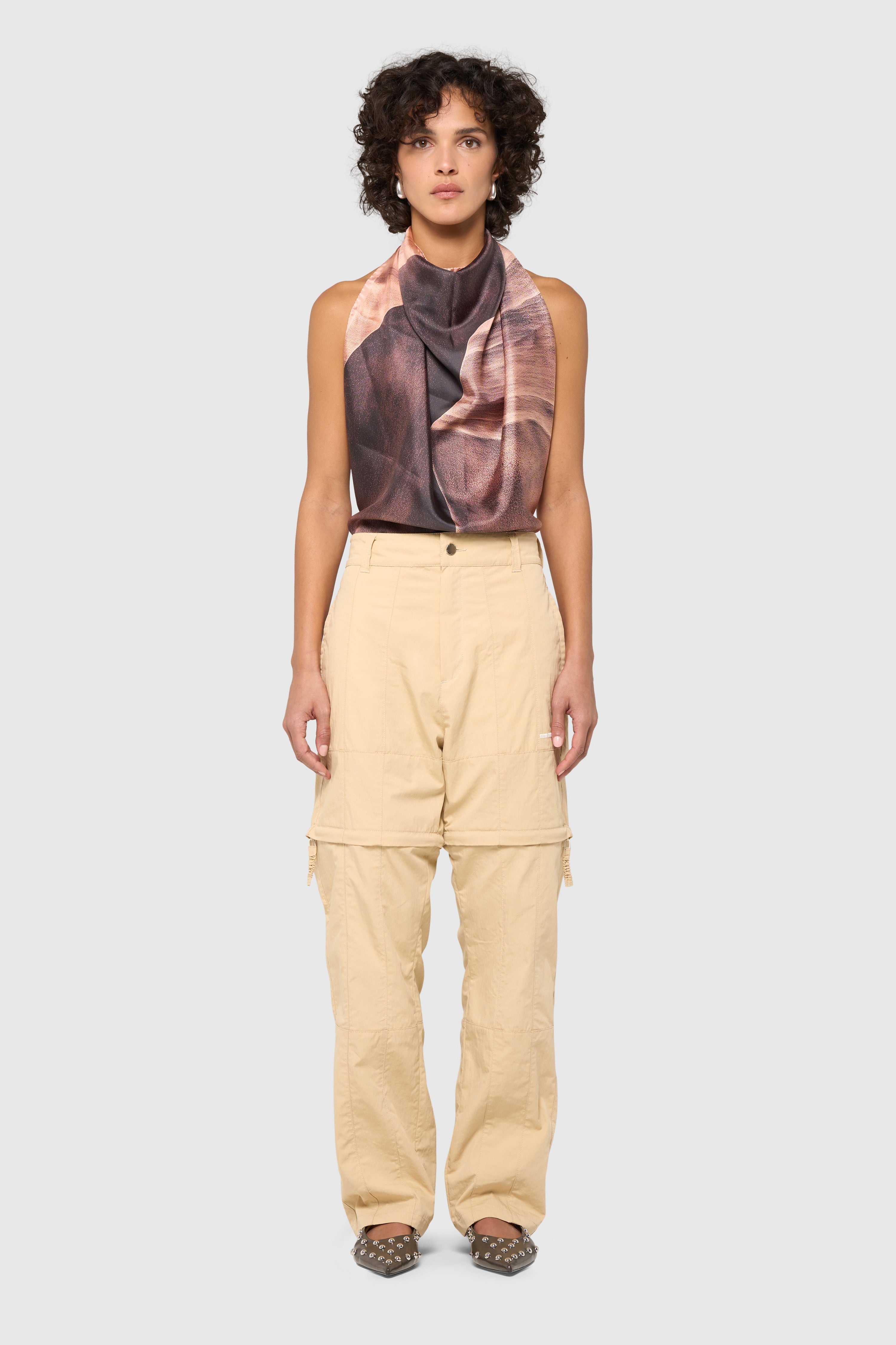 Patchwork pants-short