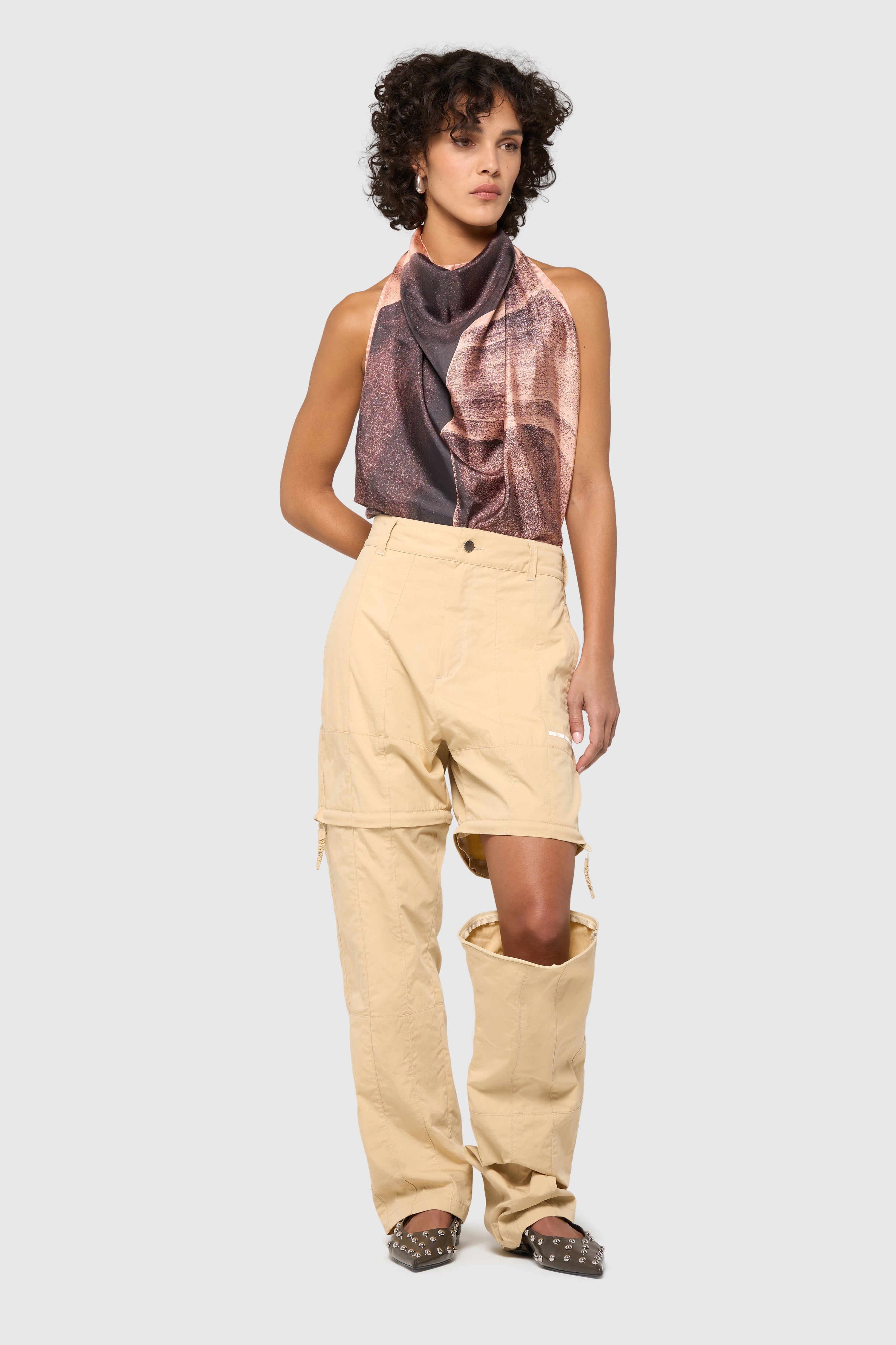 Patchwork pants-short