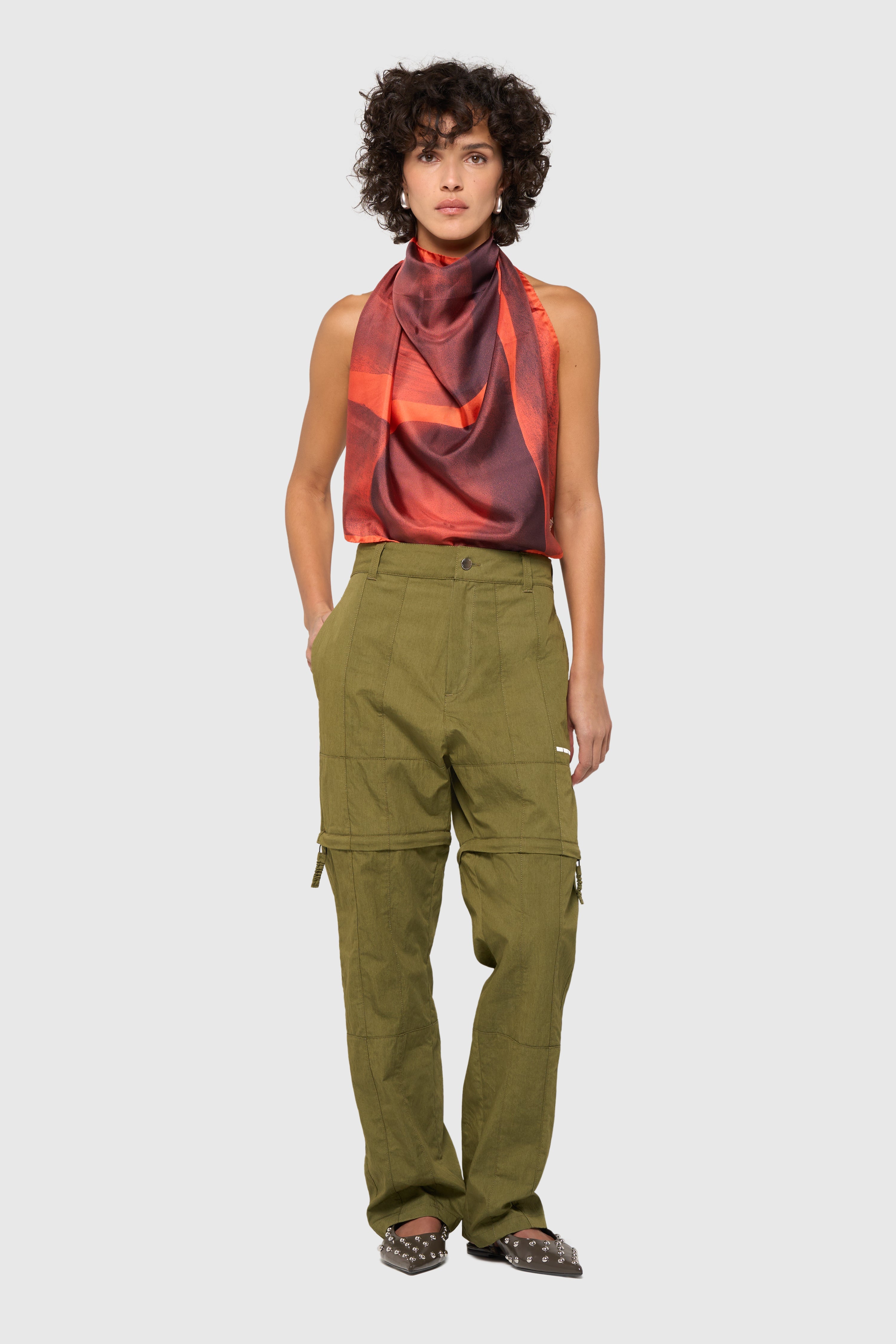 Patchwork pants-short