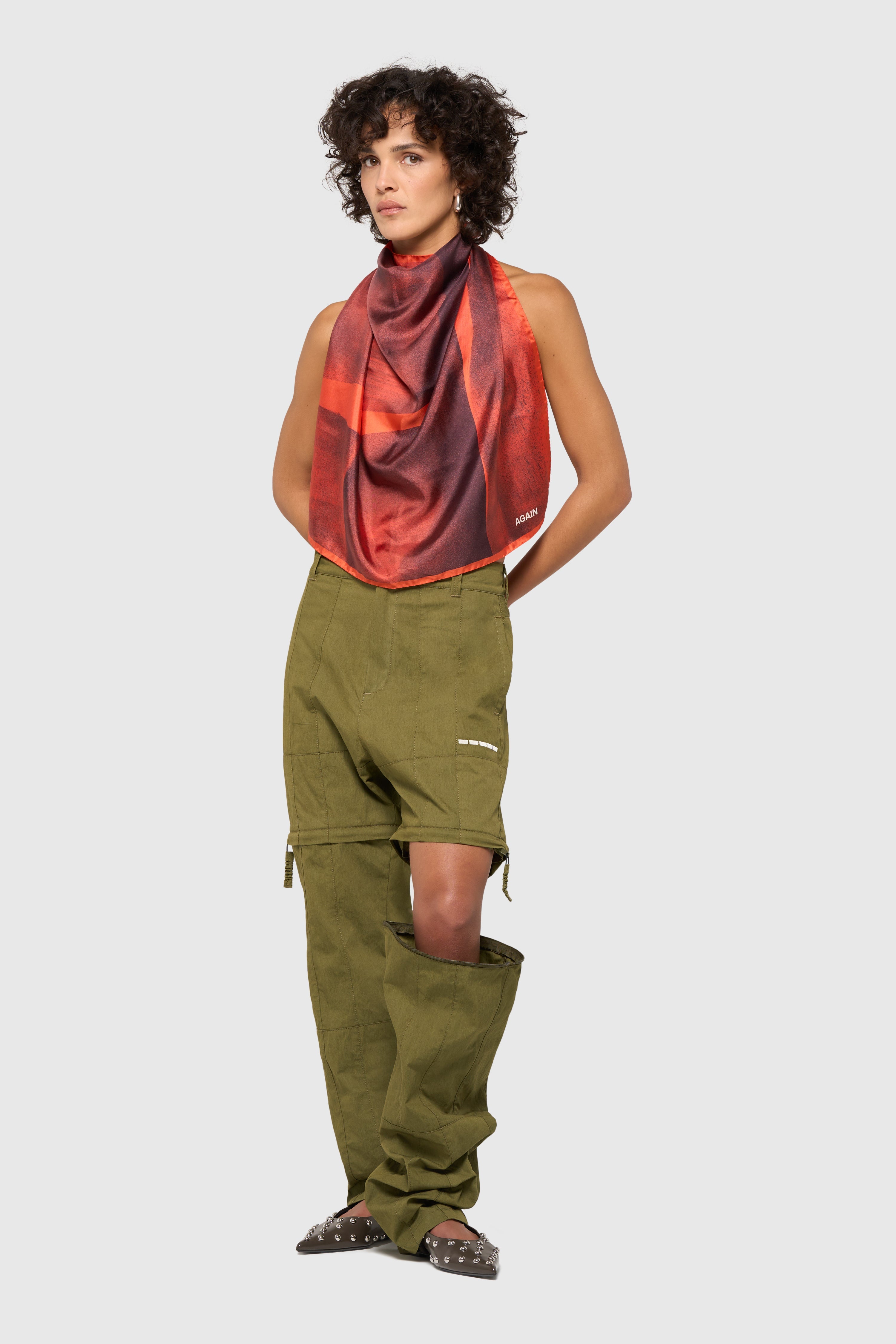 Patchwork pants-short