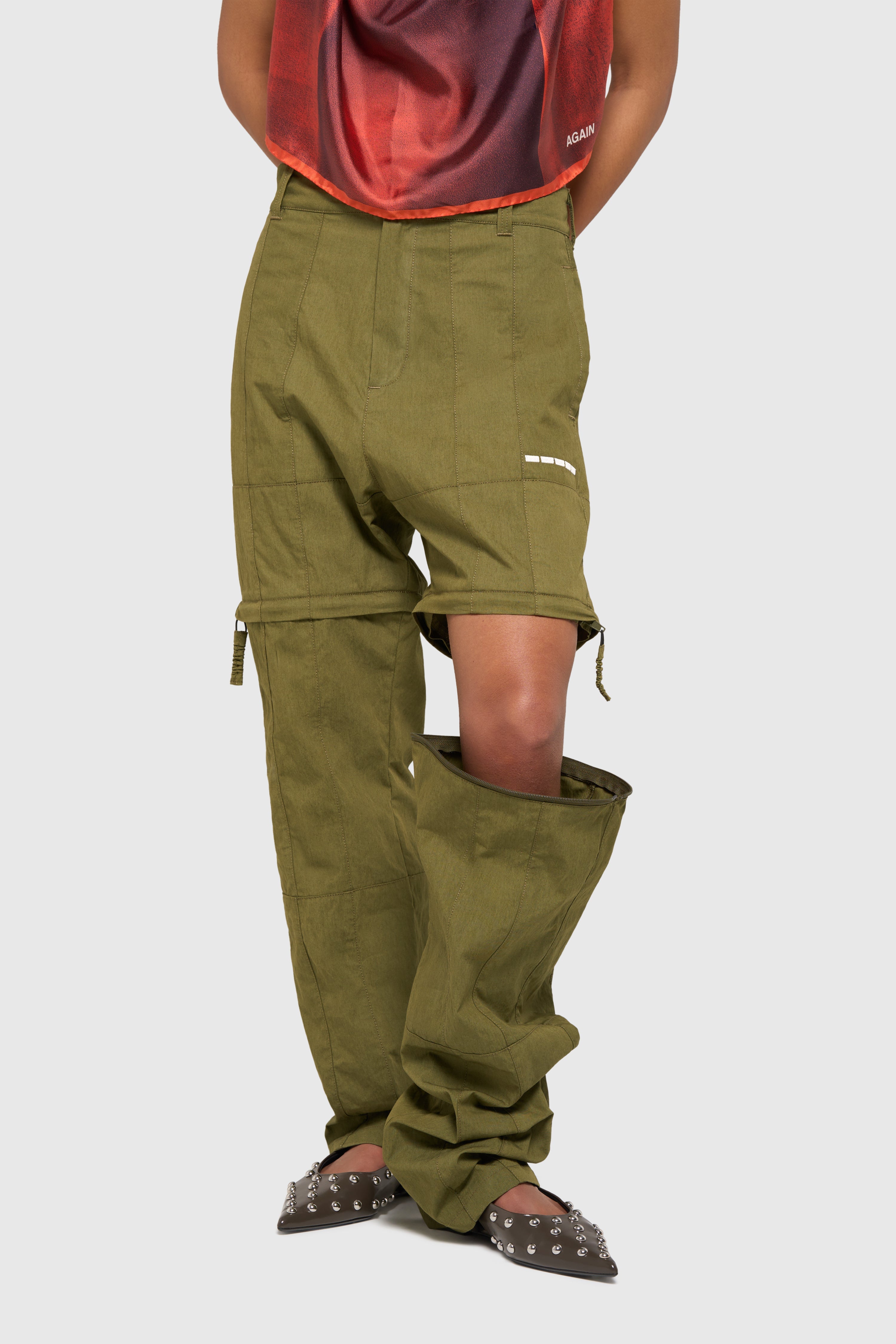 Patchwork pants-short