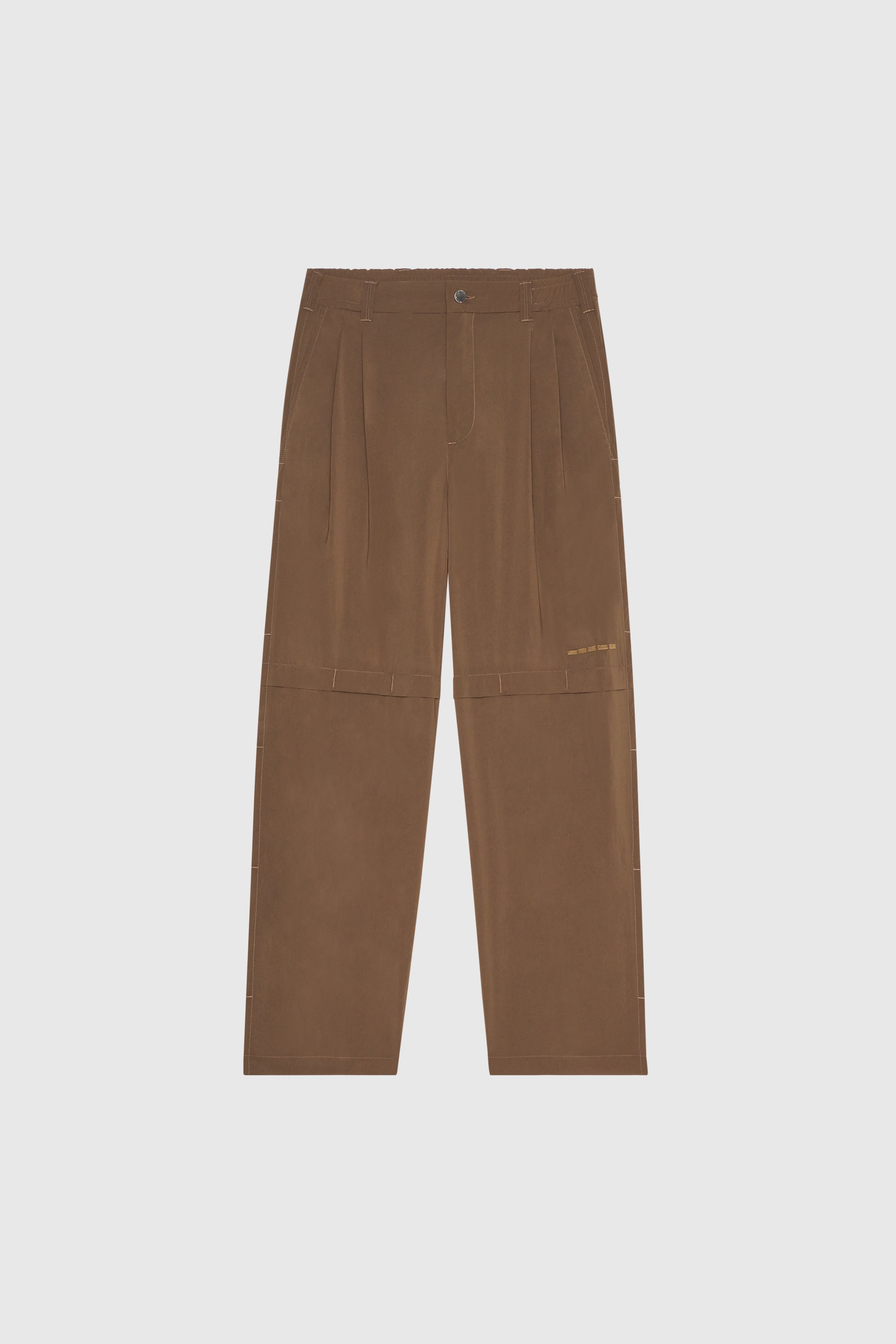 Sand pleated trousers