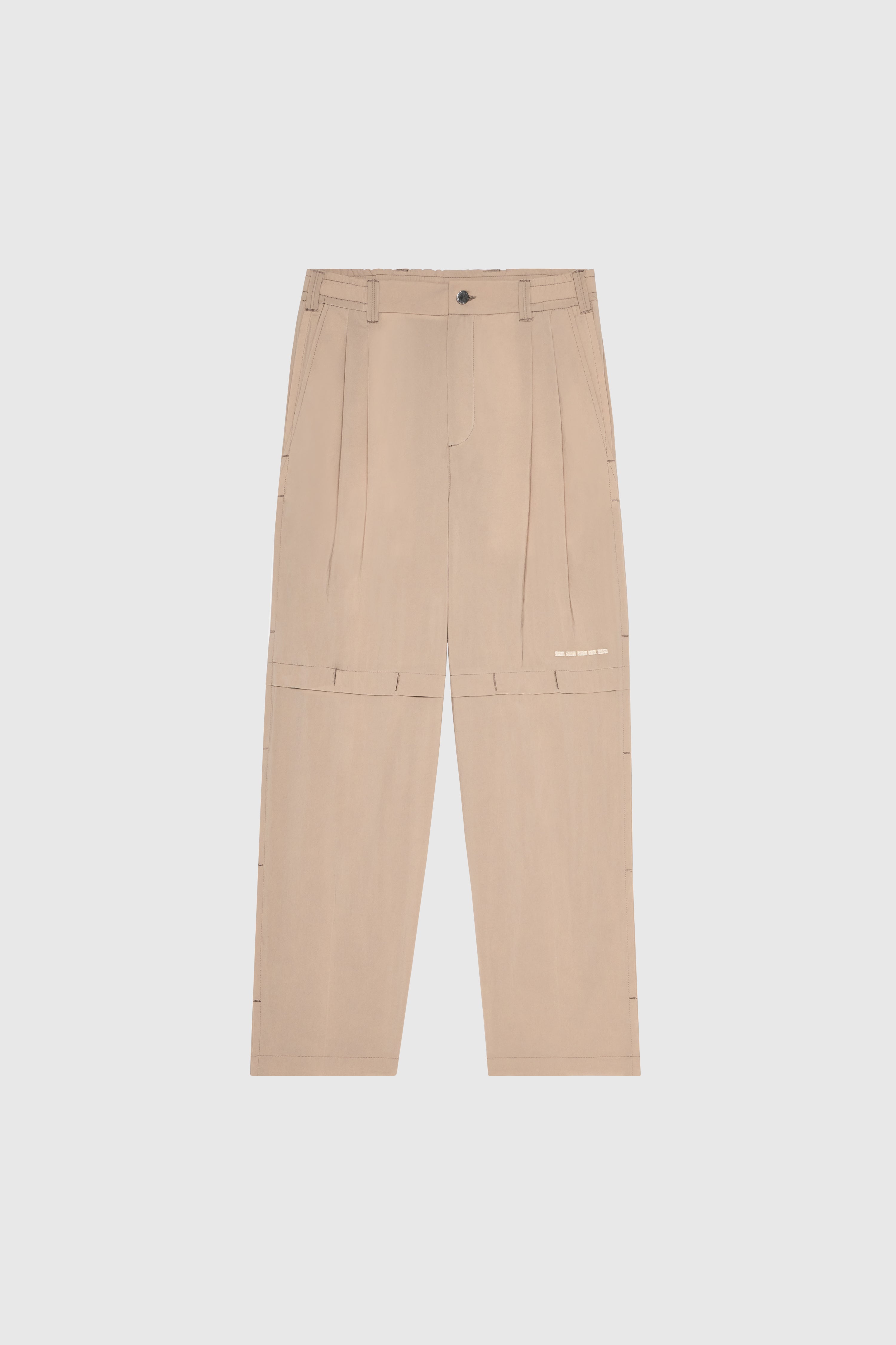 Sand pleated trousers