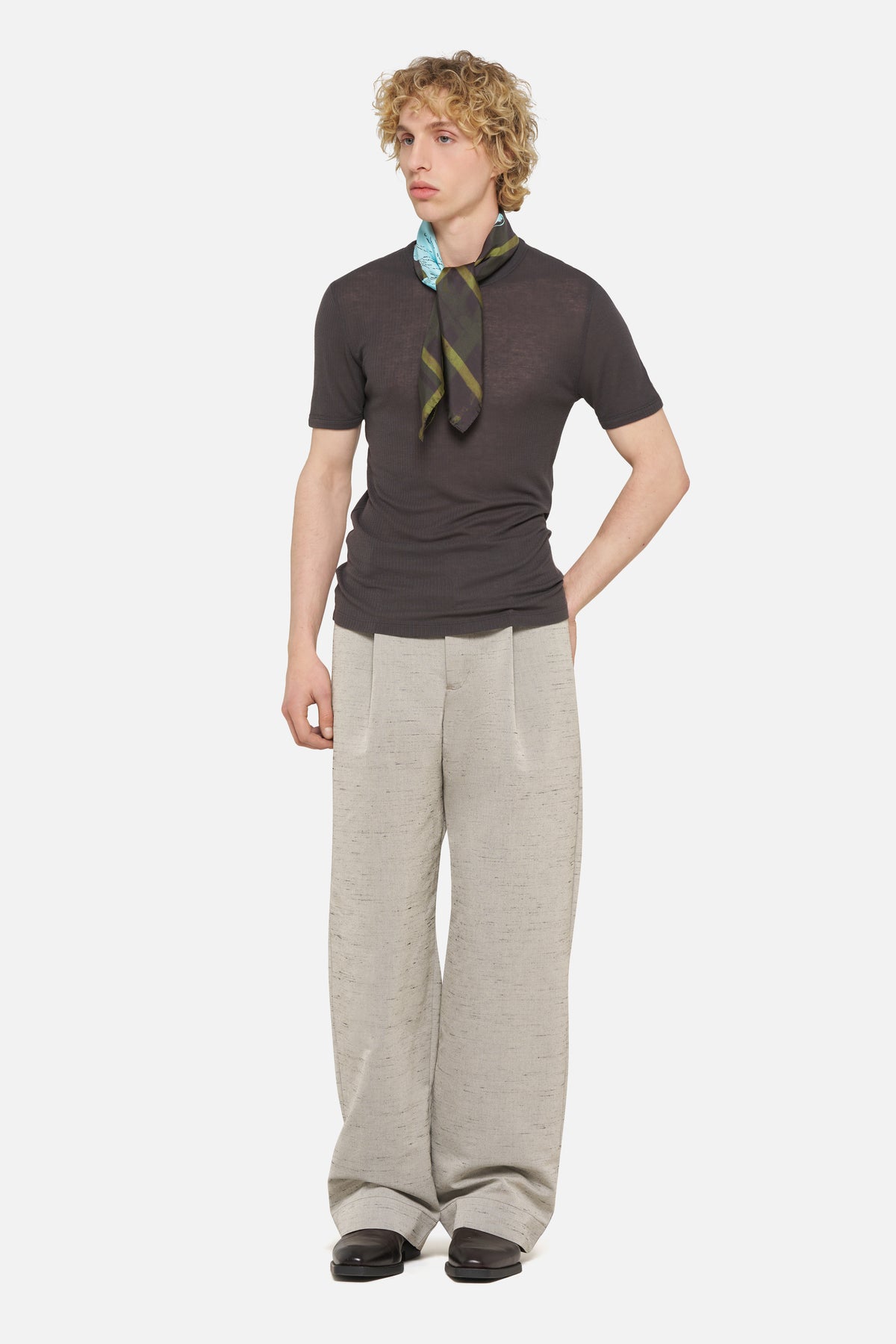 HEATHERED TAILORED PANT
