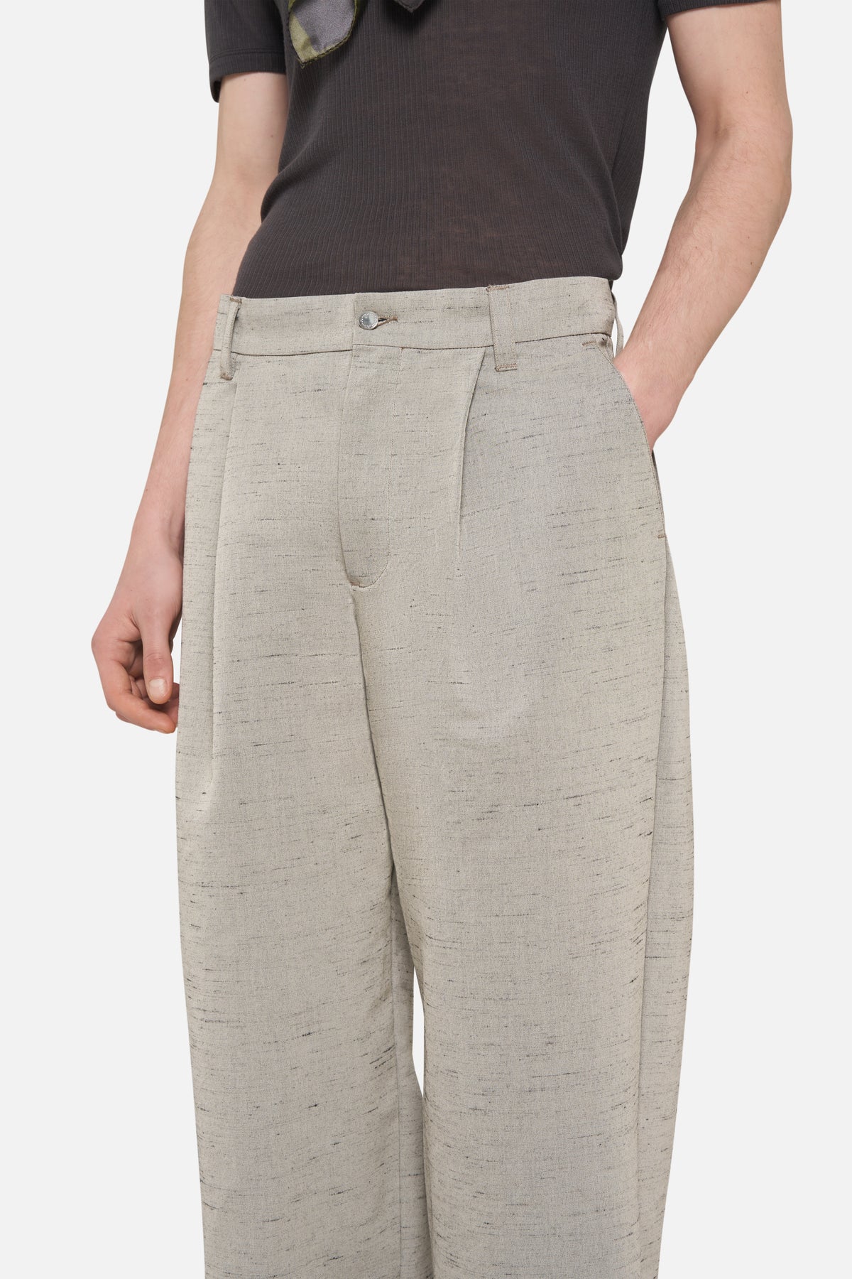 HEATHERED TAILORED PANT