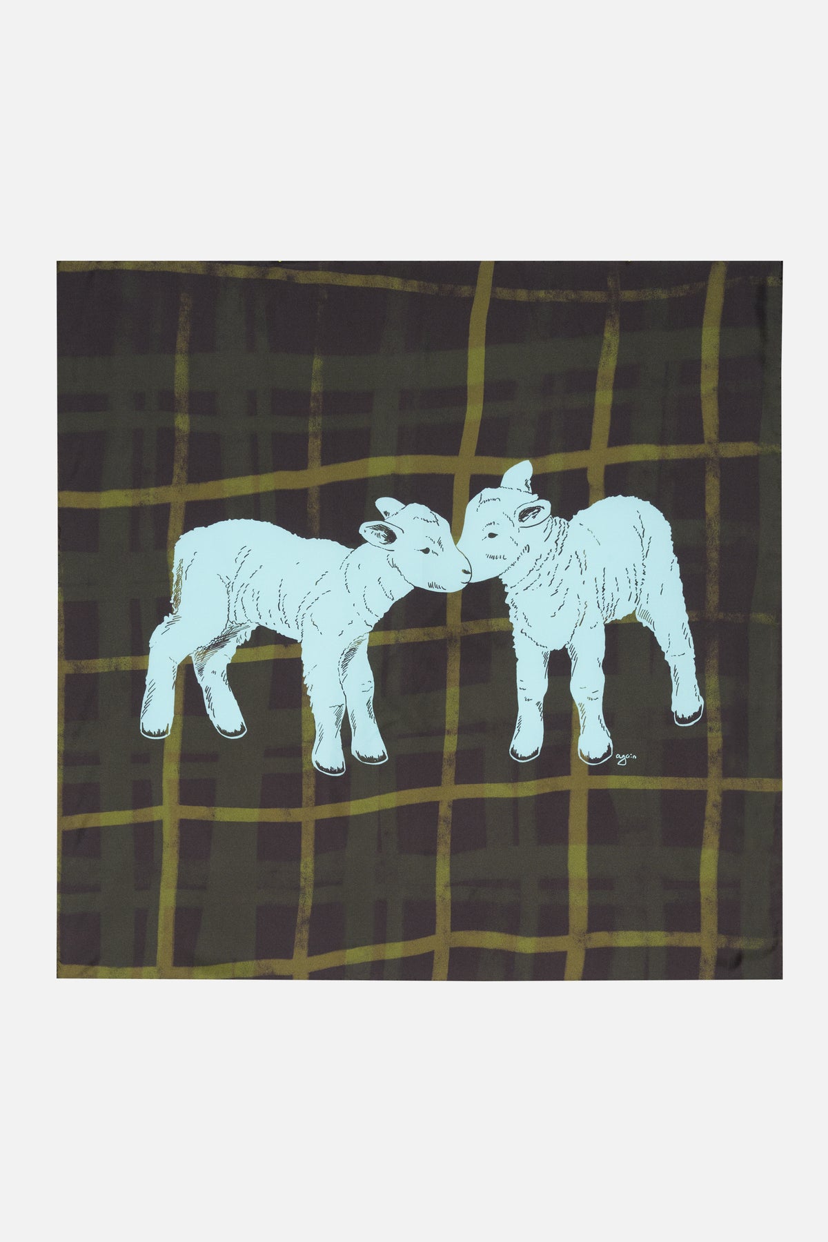 SILK SCARF TARTAN LAMB